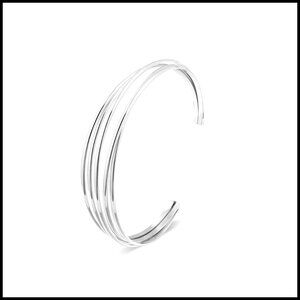 Chunky Adjustable Cuff Bracelet Elegant Minimalist Layered Gold Tone Bangle